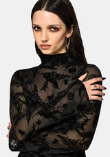 Cimora Löwenzahn Beflockt Mesh Gerafft Midaxi Kleid