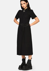 Phonoi Kette Gürtel Knopf Hoch Midaxi Kleid