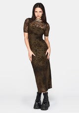 Zuri Beflockt Gerafft Bust Midaxi Kleid