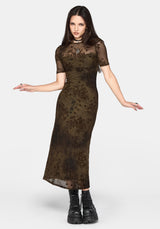 Zuri Beflockt Gerafft Bust Midaxi Kleid