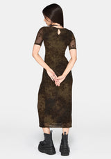 Zuri Beflockt Gerafft Bust Midaxi Kleid