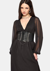 Sly Tiered Lace Trim Midaxi Dress