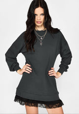 Erisda Lace Hem Sweater Dress