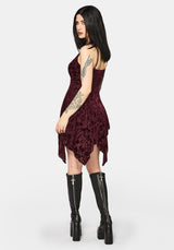 Sienna Devore Hanky Hem Cami Mini Dress - Burgundy