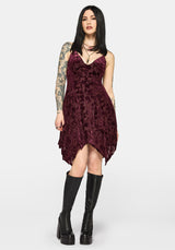 Sienna Devore Hanky Hem Cami Mini Dress - Burgundy
