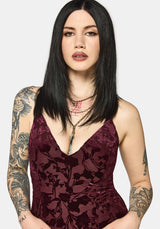 Sienna Devore Hanky Hem Cami Mini Dress - Burgundy
