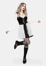 Nyla Samt Bestickt Ballerina Pumps