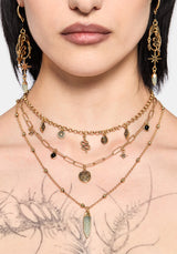 Alexen Snake Disc Layered Necklace