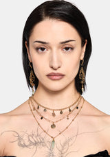 Alexen Snake Disc Layered Necklace
