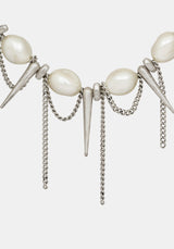 Flittex Spike Faux Pearl Choker