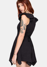 Elindra Ruffle Neck Button Up Playsuit