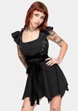 Elindra Ruffle Neck Button Up Playsuit
