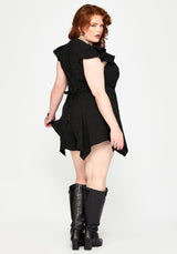 Elindra Ruffle Neck Button Up Playsuit