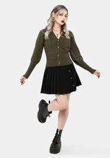Serpent Snake Embroidered Knit Cardigan