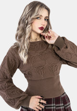 Covet Baumwollmischung Hexen Knot Zopf Gestrickt Pullover