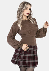Covet Baumwollmischung Hexen Knot Zopf Gestrickt Pullover