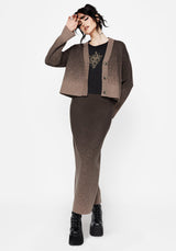 Nightjar Ombre Knit Maxi Skirt - Taupe