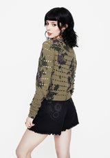 Cassandra Blumenmuster Gestrickt Pullover