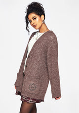 Madeline Bestickt Pointelle Gestrickt Cardigan