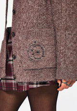 Madeline Bestickt Pointelle Gestrickt Cardigan