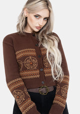 Olympia Pentagramm Fairisle Gestrickt Cardigan