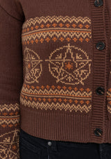 Olympia Pentagramm Fairisle Gestrickt Cardigan