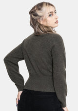 Hexborn Baba Yaga V Hals Bestickt Gestrickt Cardigan