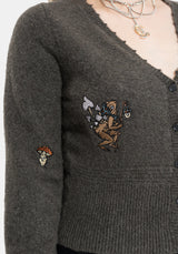 Hexborn Baba Yaga V Hals Bestickt Gestrickt Cardigan