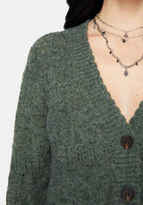 Cadmium Pointelle Gestrickt Cardigan - Teal