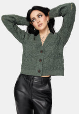 Cadmium Pointelle Gestrickt Cardigan - Teal