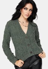 Cadmium Pointelle Gestrickt Cardigan - Teal