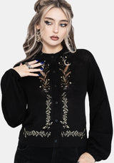 Abellona Lightweight Fein Bestickt Gestrickt Cardigan
