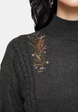 Abellona Bestickt Zopf Gestrickt Pullover
