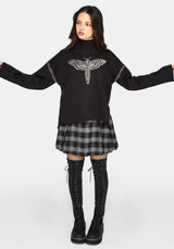 Mourn Moth Blanket Stitch Strick Pullover