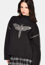 Mourn Moth Blanket Stitch Strick Pullover