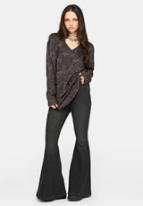 Diabolical V-Ausschnitt Strick Pullover