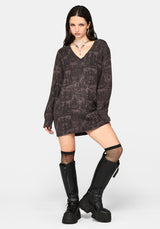 Diabolical V-Ausschnitt Strick Pullover