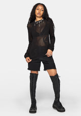Blanc Schlange Mesh Pullover