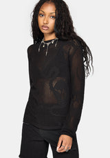 Blanc Schlange Mesh Pullover