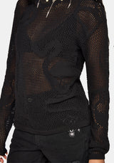 Blanc Schlange Mesh Pullover