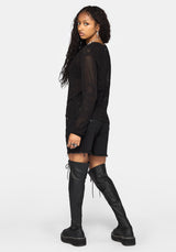 Blanc Schlange Mesh Pullover