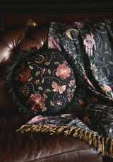 Angela Folk Embroidered Round Cushion