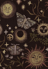 Rhea Baumwolle Mischung Motte Und Mond Druck Mini Rüsche Kleid