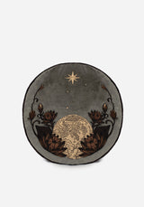 Opora Embroidered Floral Moon Round Cushion