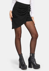 Charli Nadelstreifen Schnalle Asymmetrisch Skort