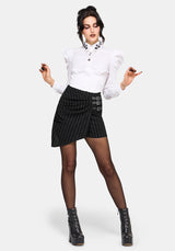 Charli Nadelstreifen Schnalle Asymmetrisch Skort