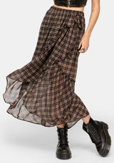 Dorcus Karo Chiffon Wickel Midaxi Rock