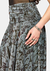 Dusha Garden Mesh Midi Skirt