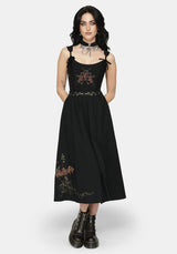 Orena Bat Embroidered Midaxi Skirt