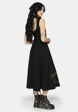 Orena Bat Embroidered Midaxi Skirt